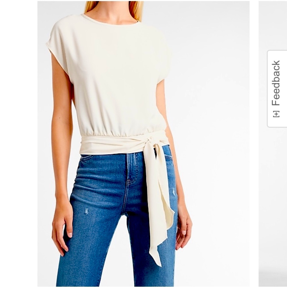 A flattering tie-waist top with dolman sleeves